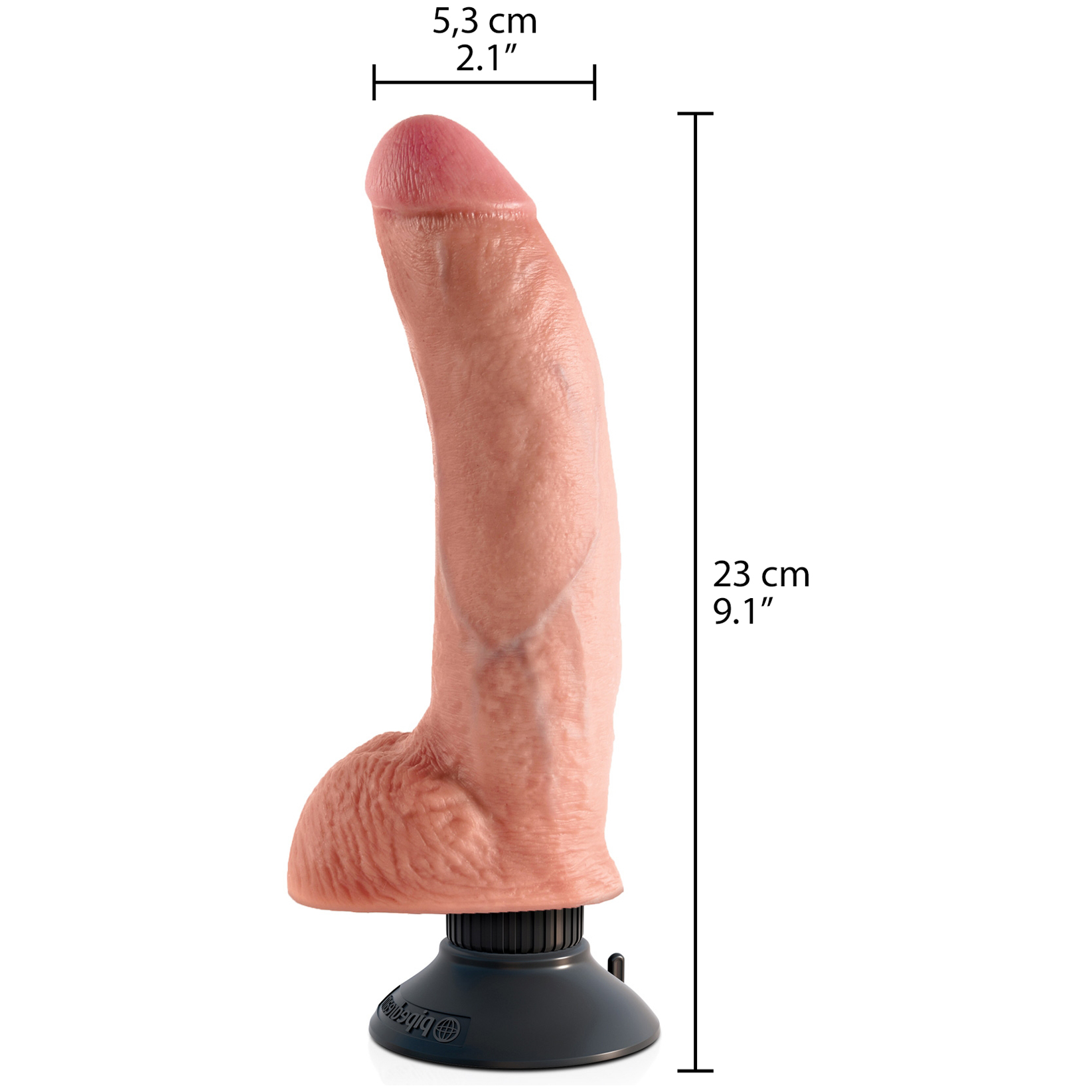 King Cock Realistisk Vibrerende Dildo med Kugler 23 cm 1