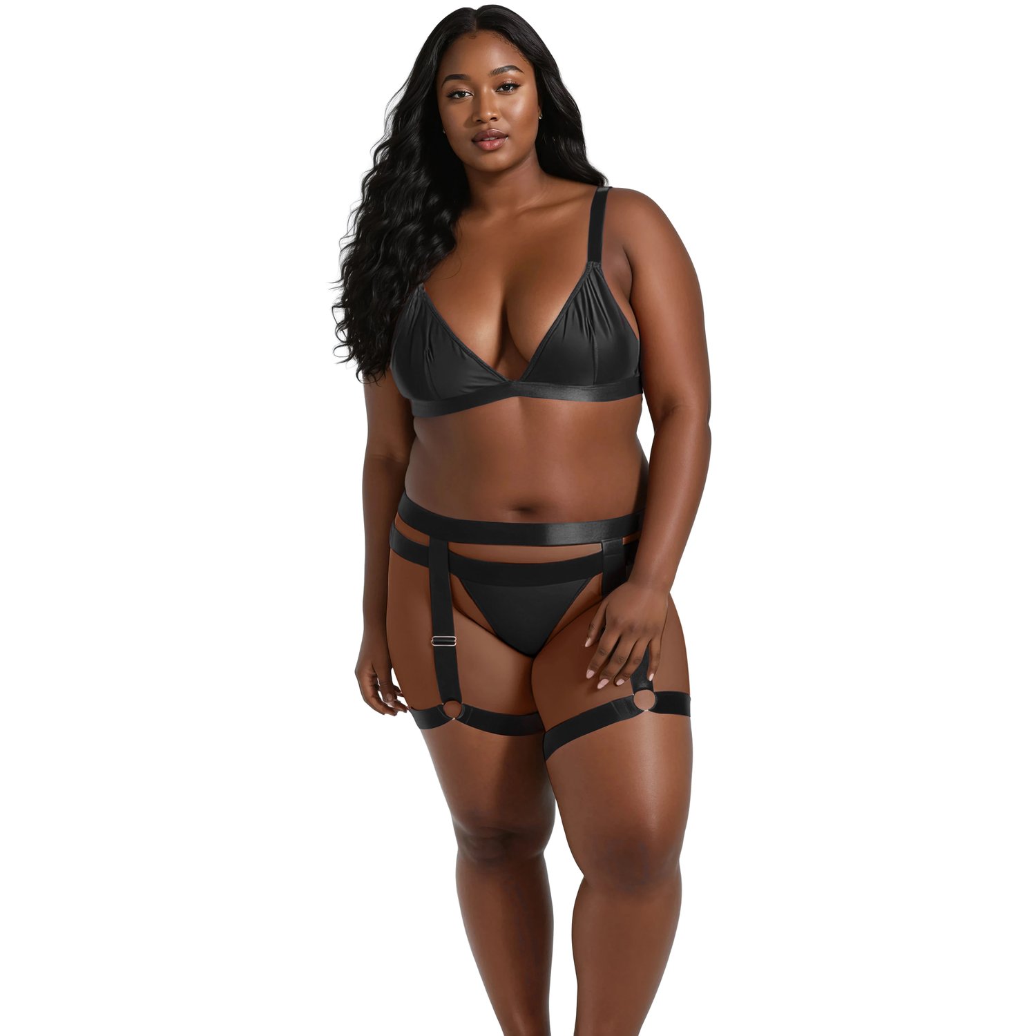 NORTIE Willow Sort Brallette Sæt - Black - Plus size NORTIE Willow Sort Brallette Sæt - Black - Plus size