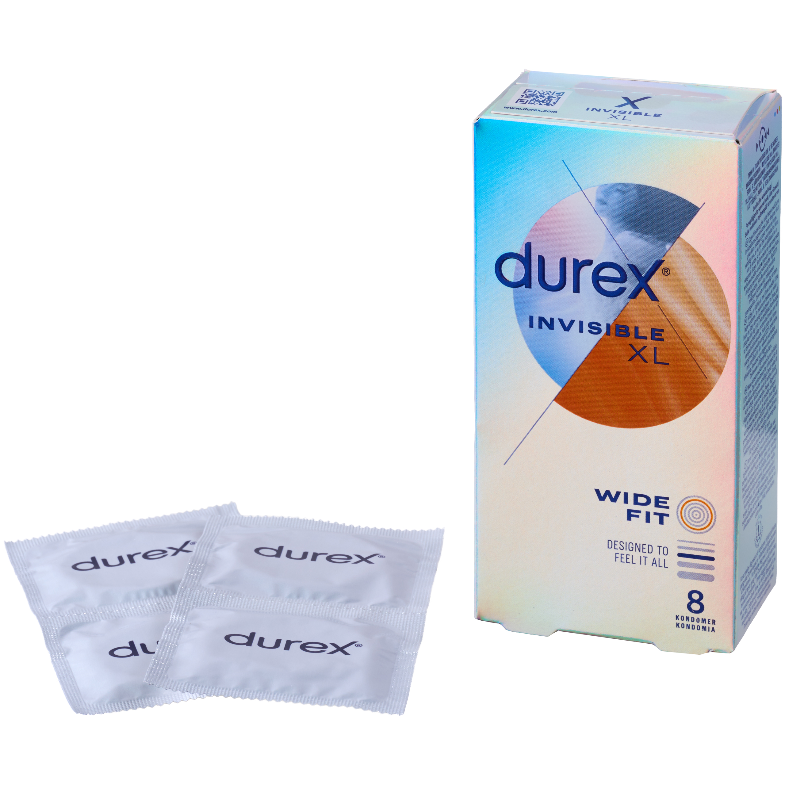 Durex Invisible XL Wide Fit Condoms 8 pcs var 1