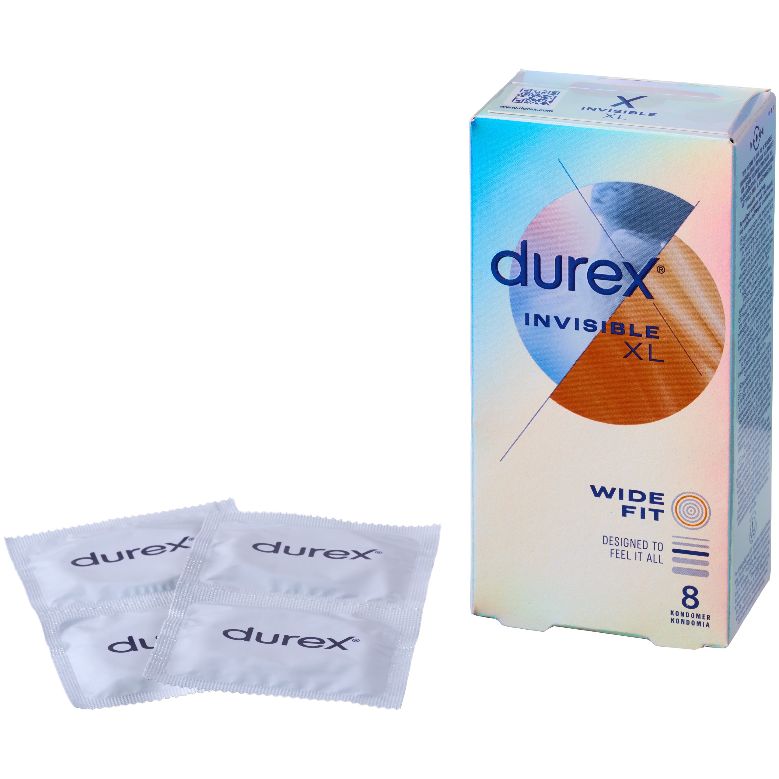 Durex Invisible XL Wide Fit Condoms 8 pcs var 1