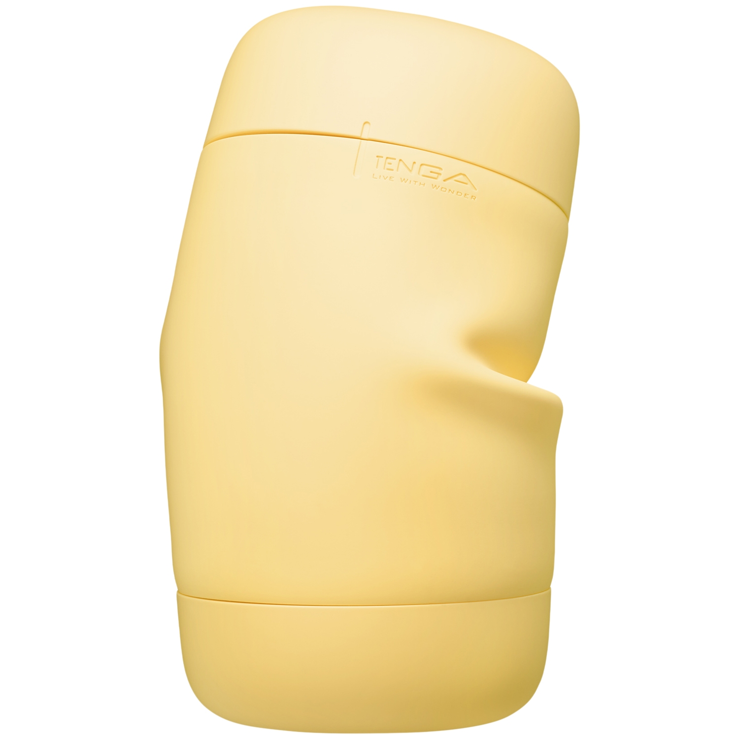 TENGA Puffy Springy Soft Custard Yellow     - White