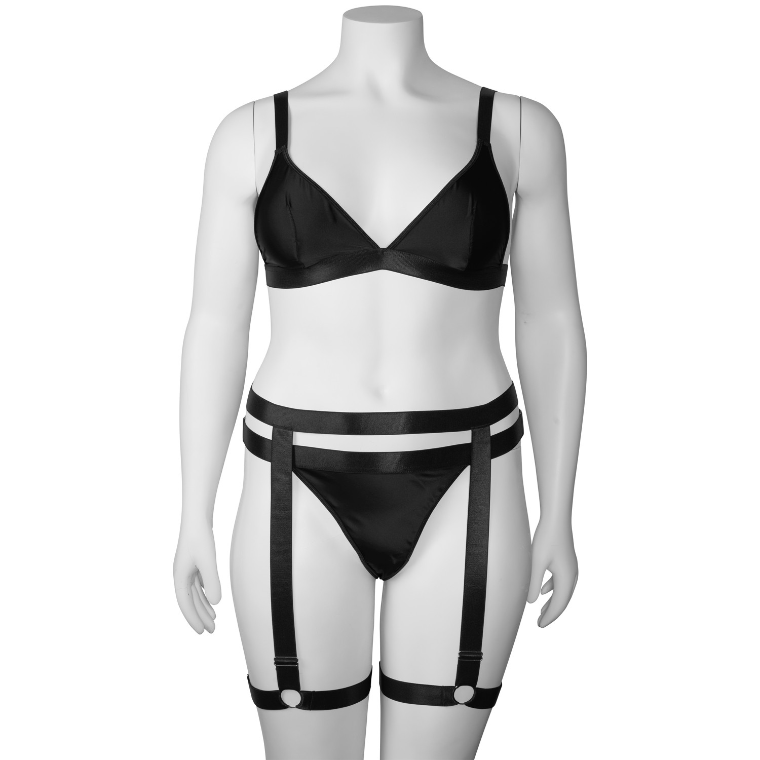 NORTIE Willow Schwarzes Bralette Set mit Beingeschirr var 7