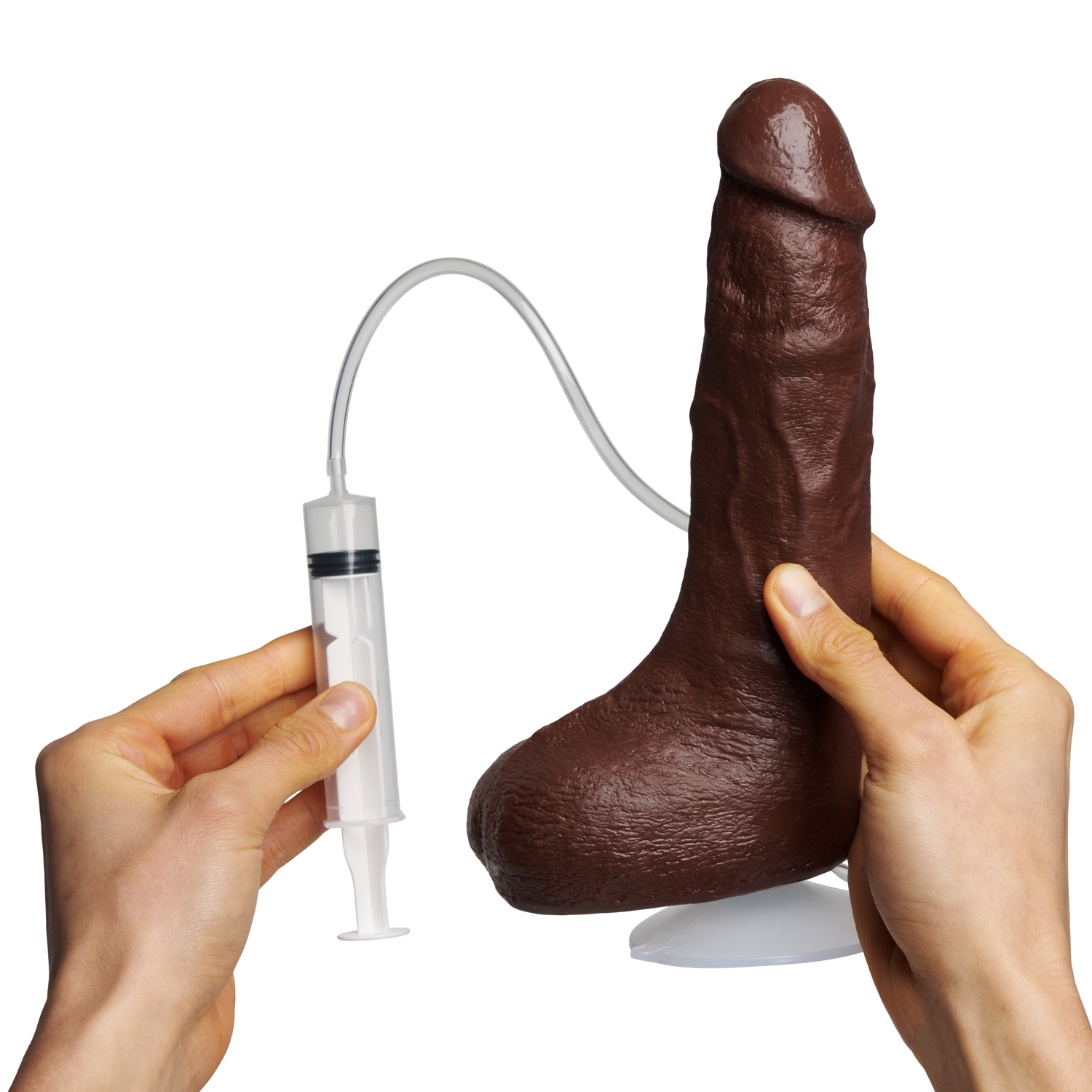 Doc Johnson Bust It Squirting Realistic Dildo Chocolate | Sinful