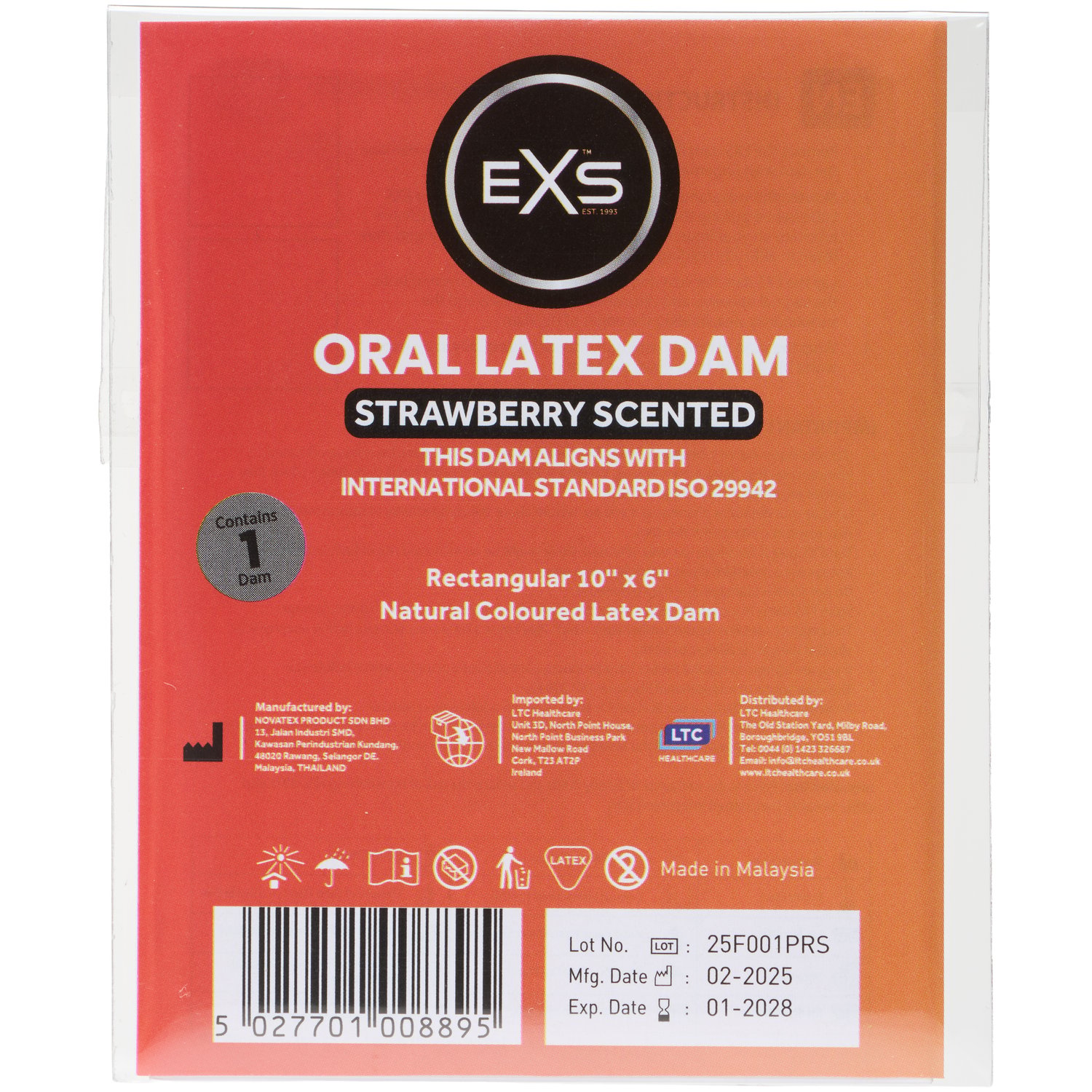 EXS Oral latex slikkelap 1-pak - Klar EXS Oral latex slikkelap 1-pak - Klar