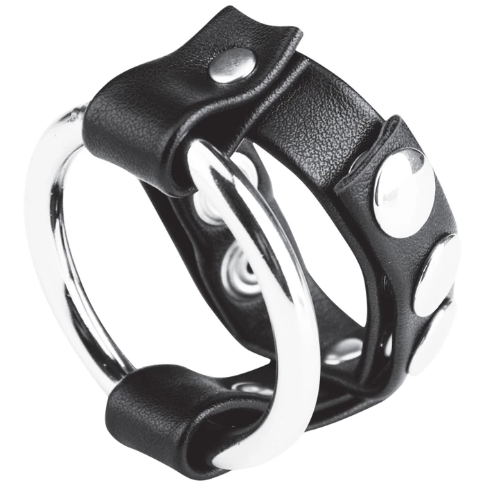 Blue Line C&B Gear Metal Cock Ring with Adjustable Snap Ball Strap var 1