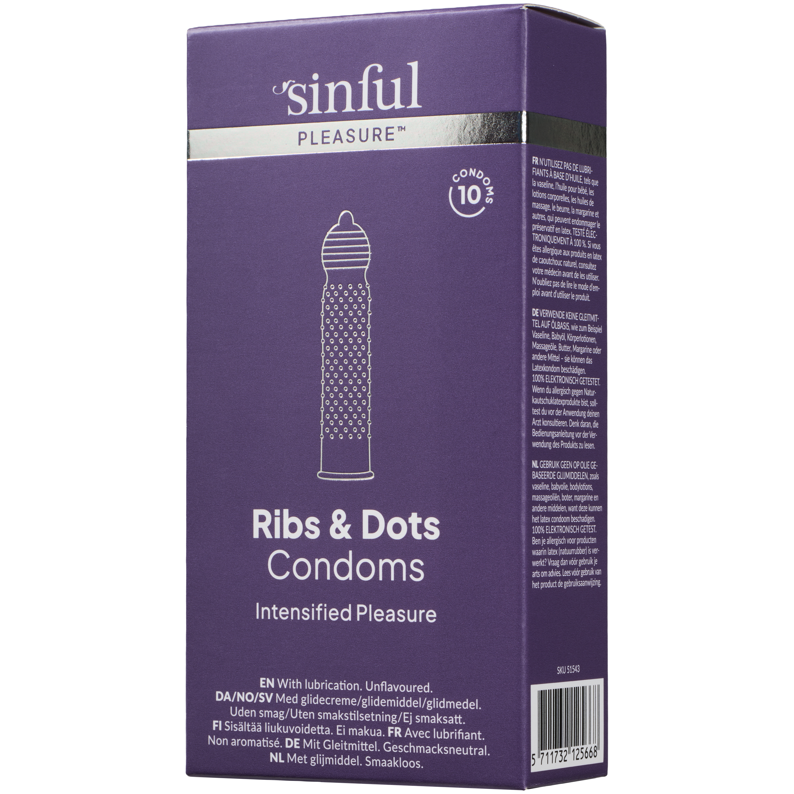 Sinful Pleasure Ribs & Dots Condoms 10 pcs var 1