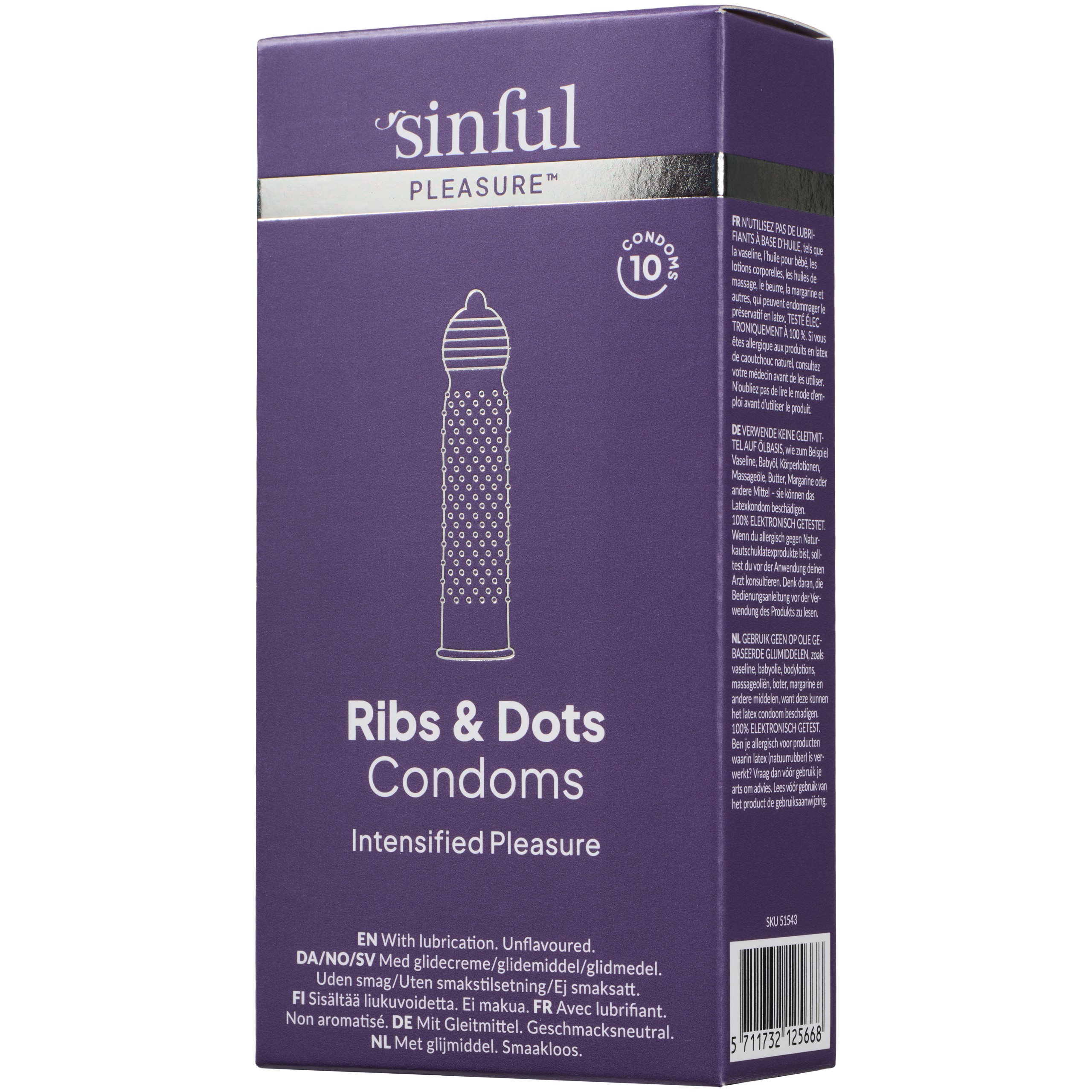 Sinful Pleasure Ribs & Dots Condoms 10 pcs var 1