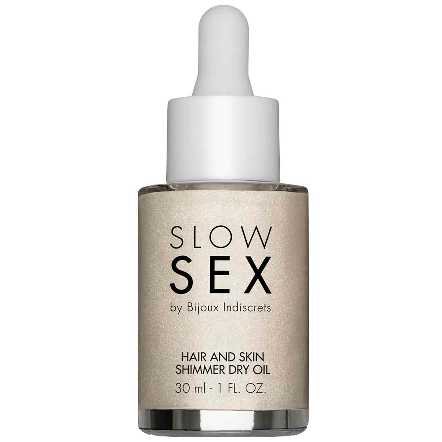 Bijoux Indiscrets Slow Sex by Bijoux Hair and Skin Olje med Glitter 30 ml - Beige
