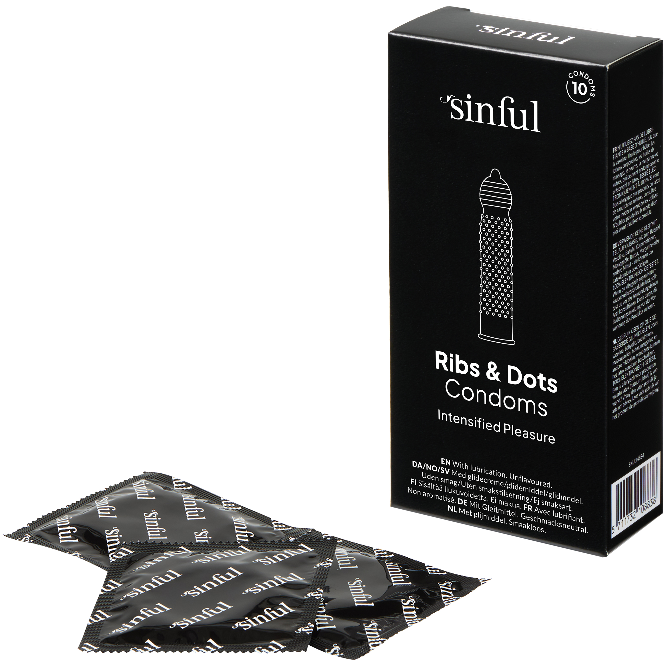 Sinful Ribs & Dots Kondomer 10 stk var 1