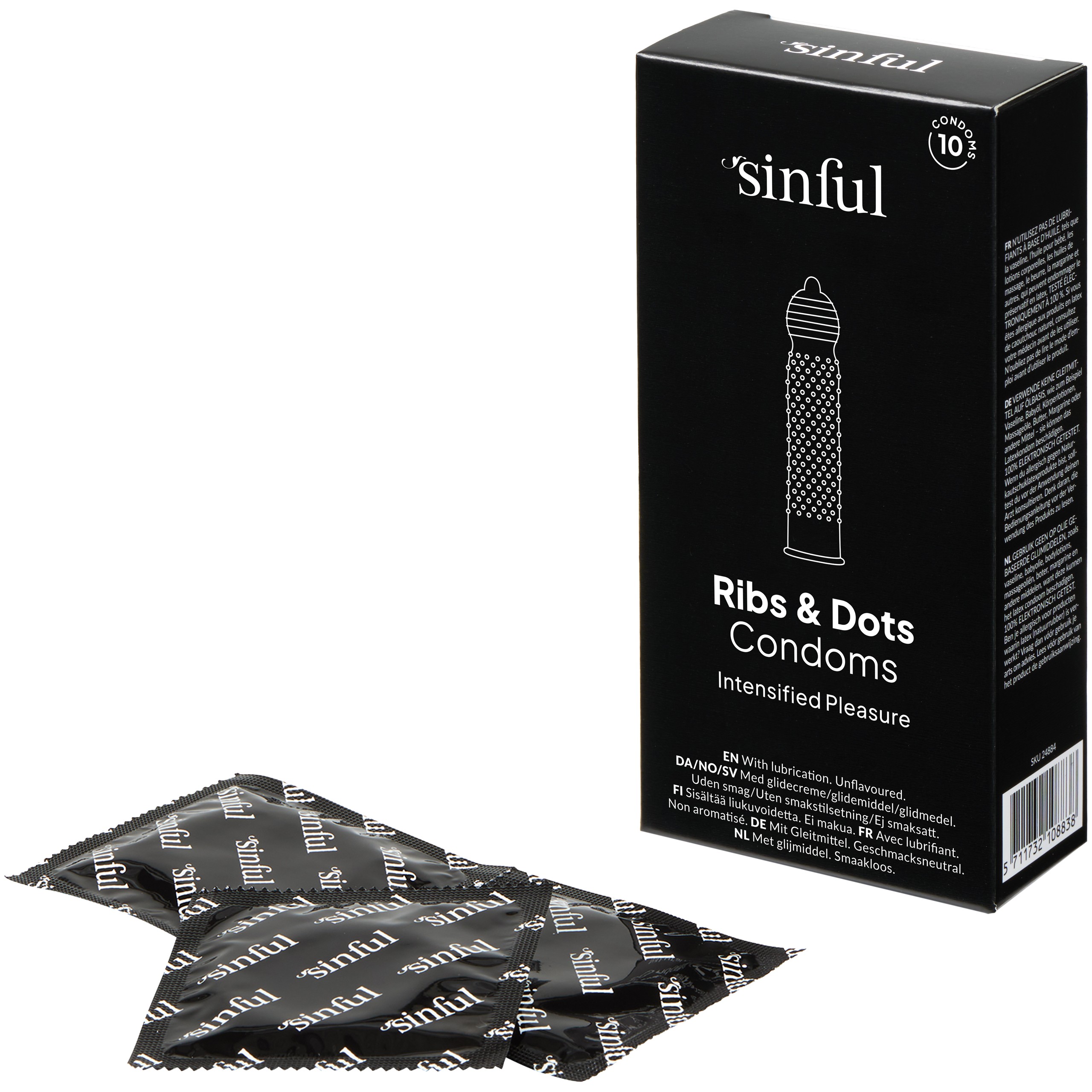 Sinful Ribs & Dots Kondomer 10 stk var 1