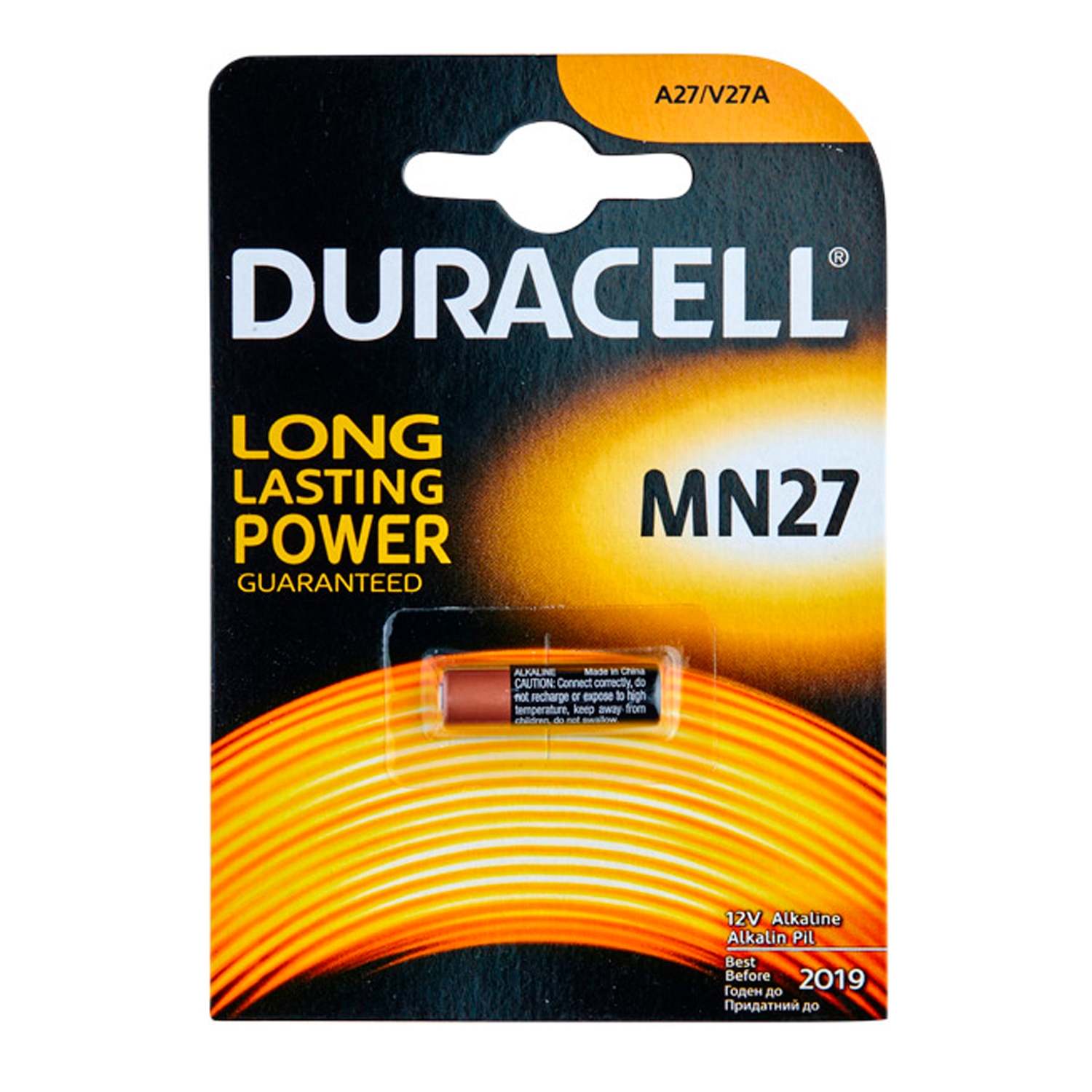 Duracell A27 12V Batteri 1 stk - Sort