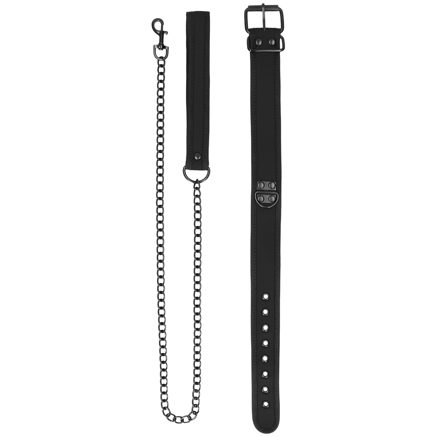 Ouch! Puppy Play Neopreen Halsband met Riem 1