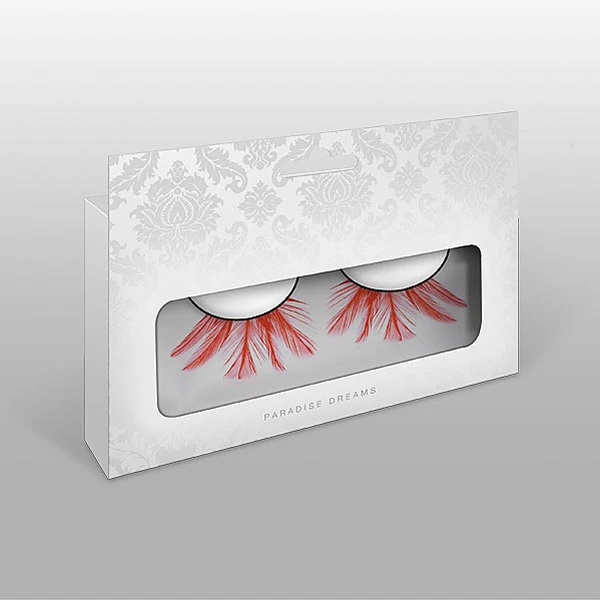 Baci Øjenvipper Røde med Fjer 1