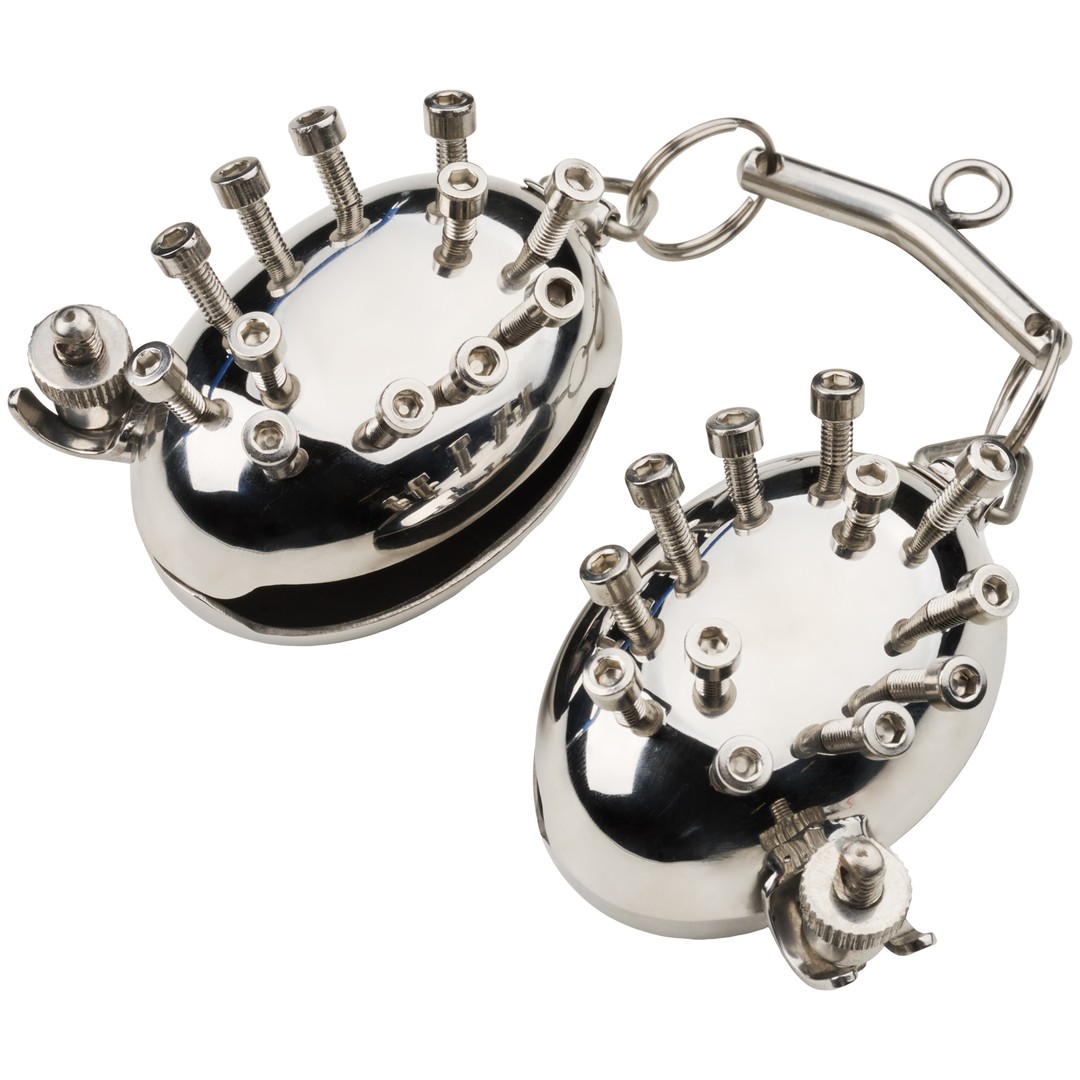 Master 100 Shells Master Series Scrotum Egg Shells Met Spikes - Sinful