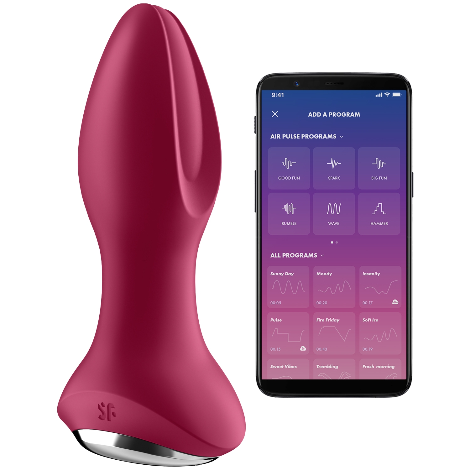 Satisfyer Rotator Plug 2+ App-Styret Roterende Vibrerende Anal Plug - Fuchsia