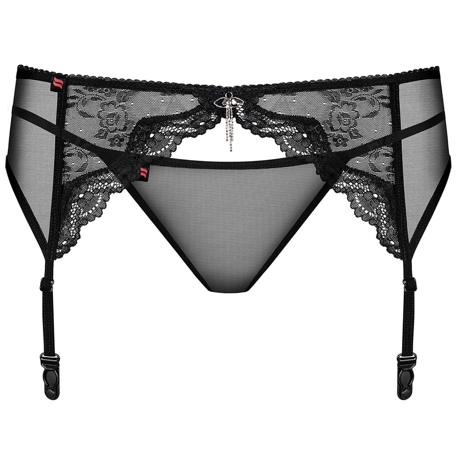 Obsessive Charms Lace Garter Belt With Thong - Sinful.com
