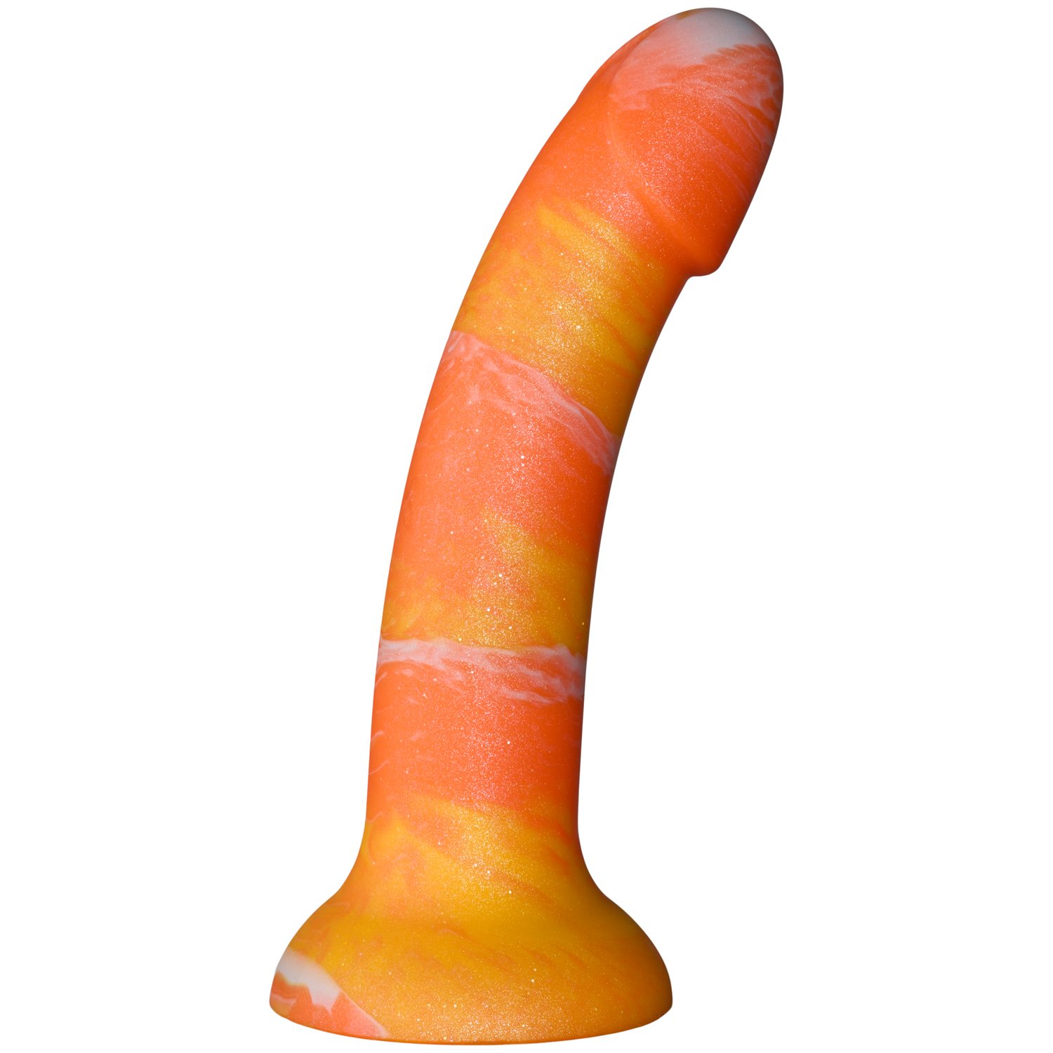 Baseks Galaxy Silikone Dildo 18 cm - Orange
