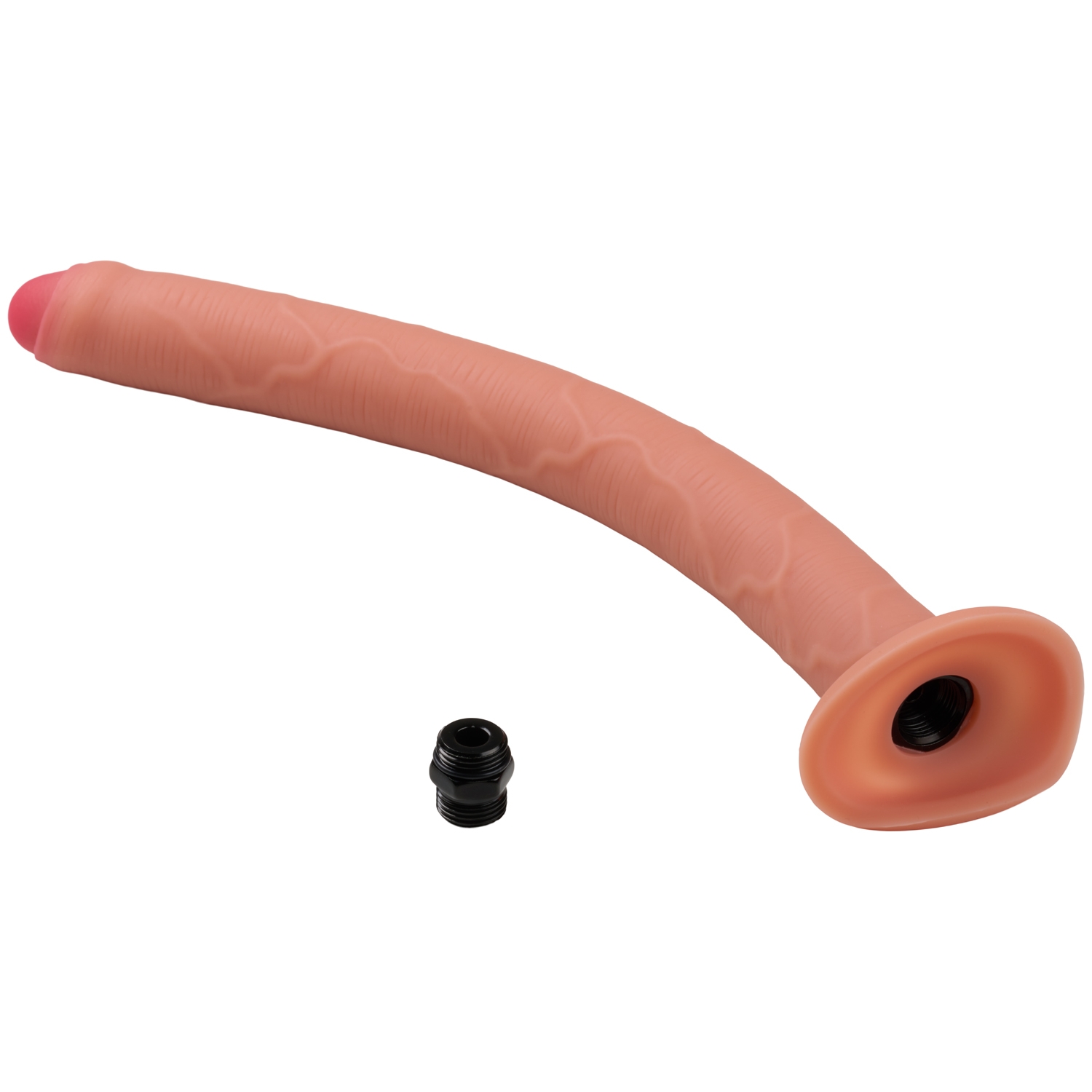 Hosed Tyk Silikone Enema Slange 38 cm    - Nude
