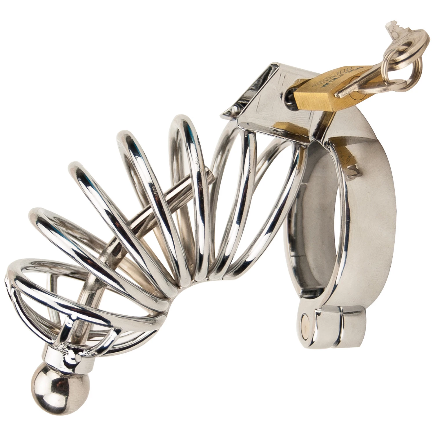 Impound Cork Screw Chastity Device with Penis Plug var 1