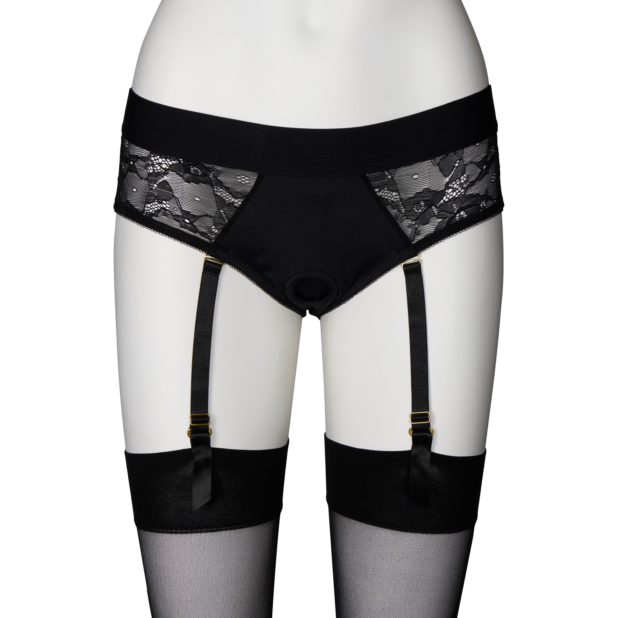 Obaie Obaie Culotte-harnais pour gode ceinture avec porte-jarretelles 1