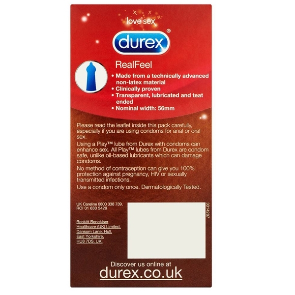 Durex RealFeel Latex-free Condoms 12 Pack 1