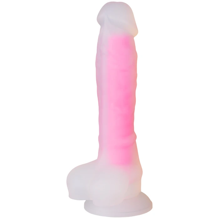 baseks Glow in the Dark Pink Dildo 21.5 cm var 1