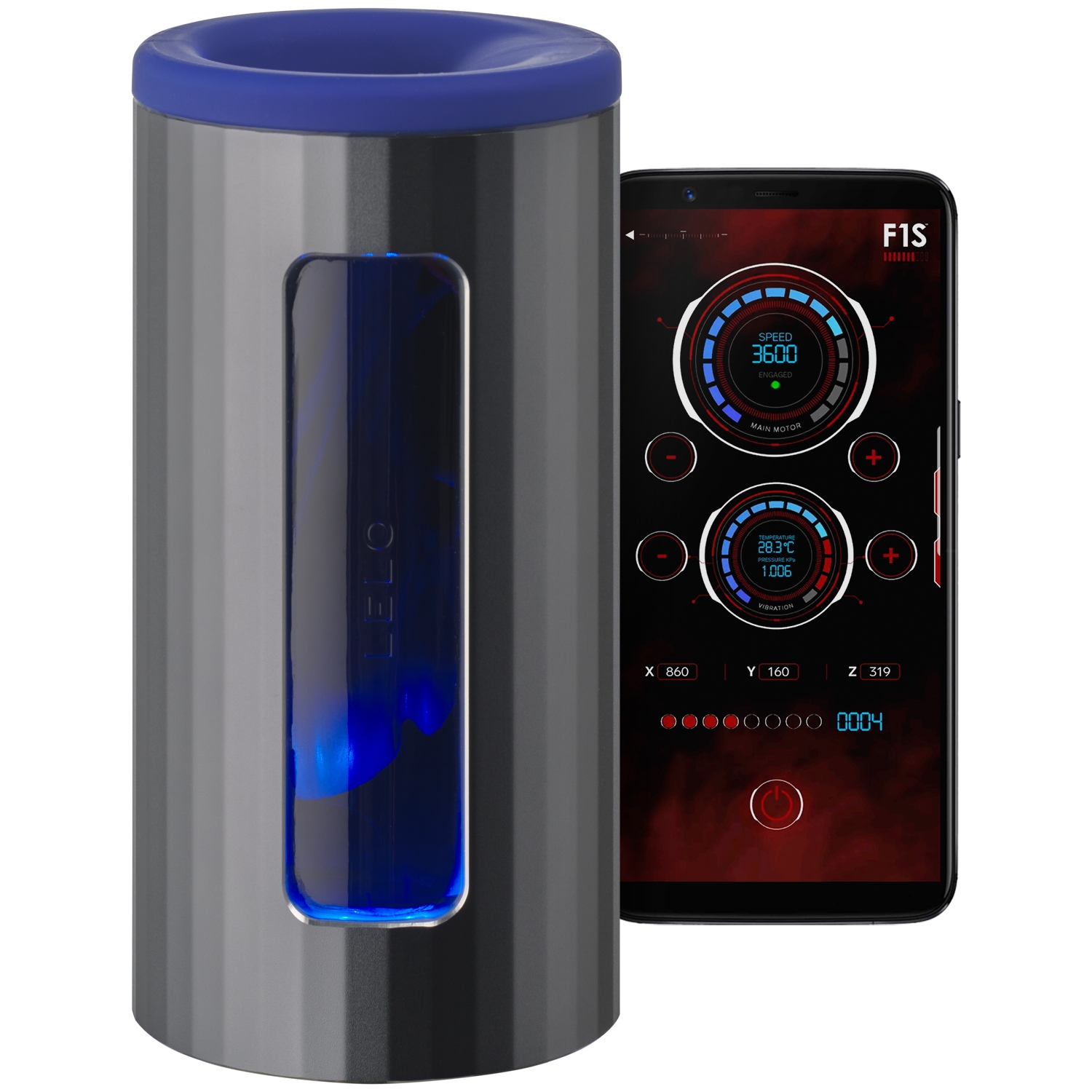 LELO F1S V2 Blue Pleasure Console Masturbator var 1