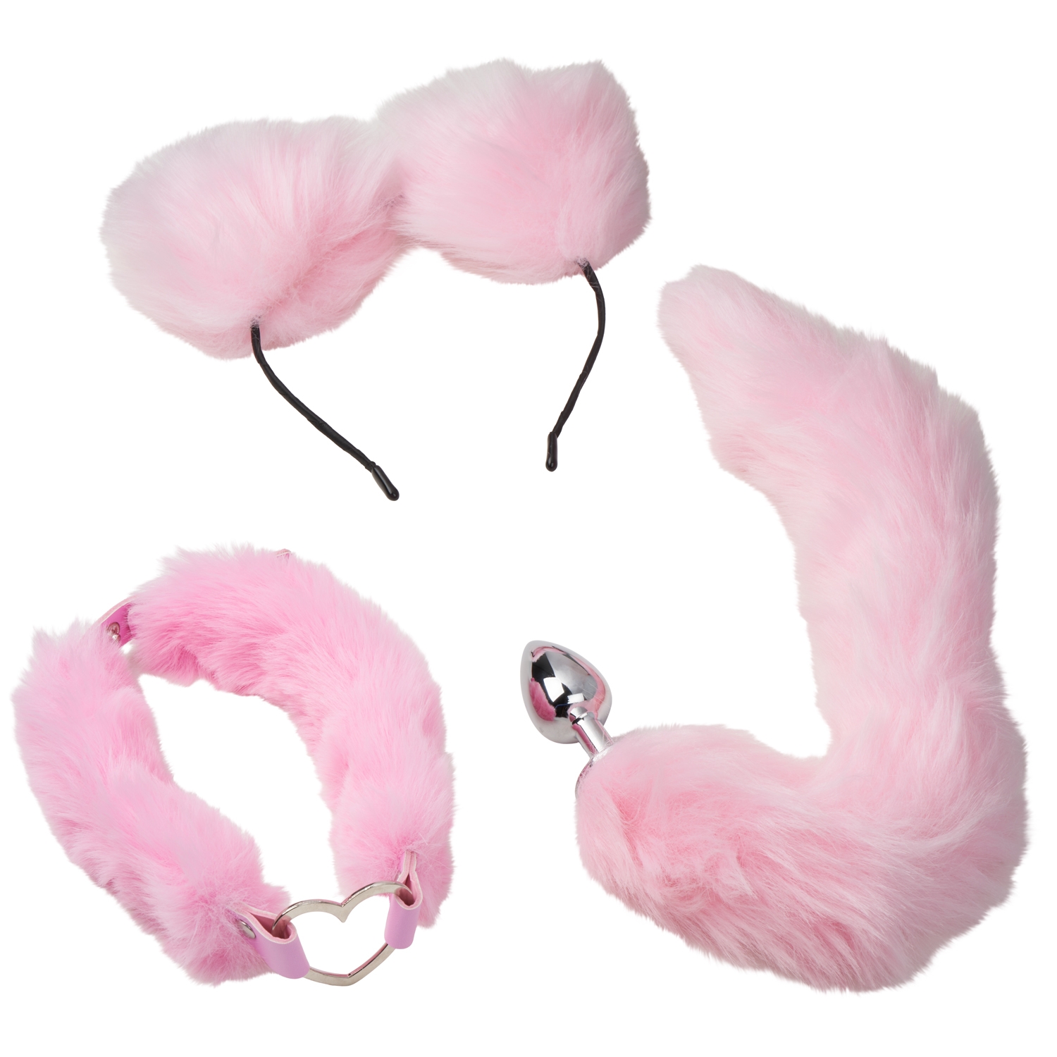 baseks Fluffy Kitty Cosplay Sæt - Pink