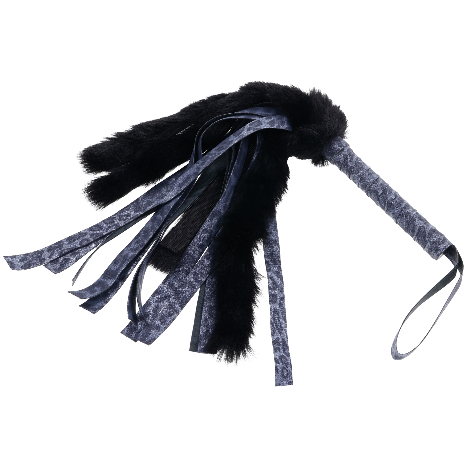 Sportsheets Cougar Faux Fur Flogger      - Sort