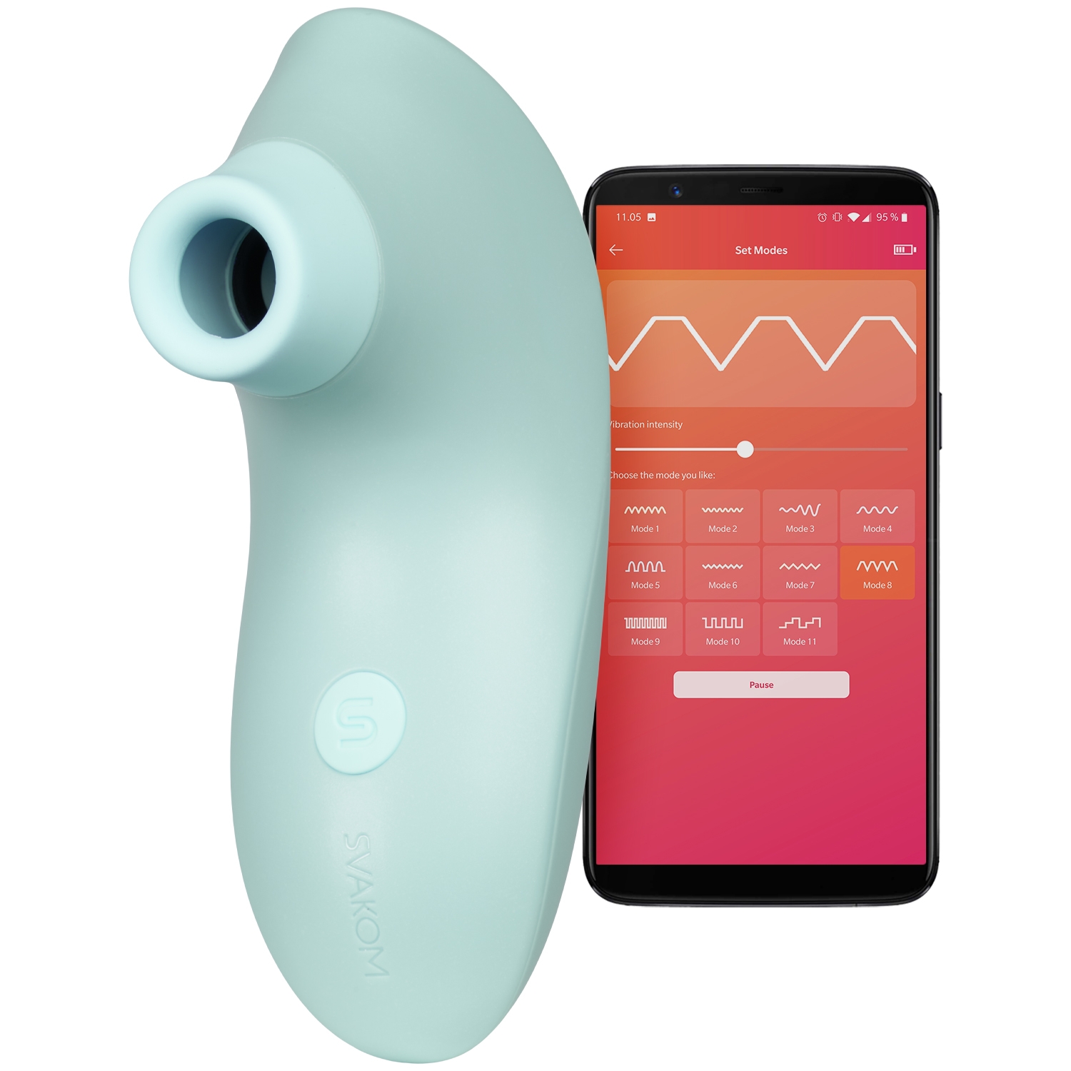 Svakom Pulse Lite Neo App-styret Lufttryks Stimulator - Turkis thumbnail