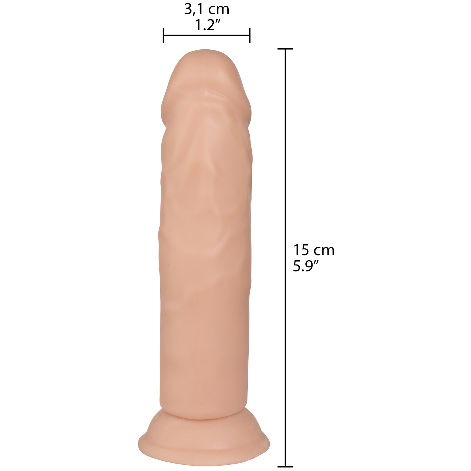 Willie City Lover Aidonkaltainen Dildo Imukupilla 15 cm var 2