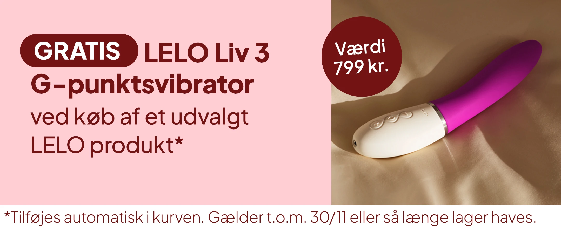 Gratis LELO Liv 3 G-punktsvibrator ved køb af et udvalgt LELO produkt