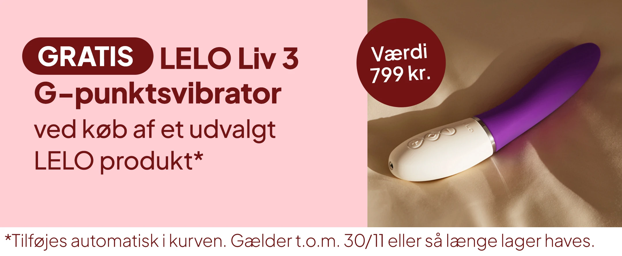 Gratis LELO Liv 3 G-punktsvibrator ved køb af et udvalgt LELO produkt