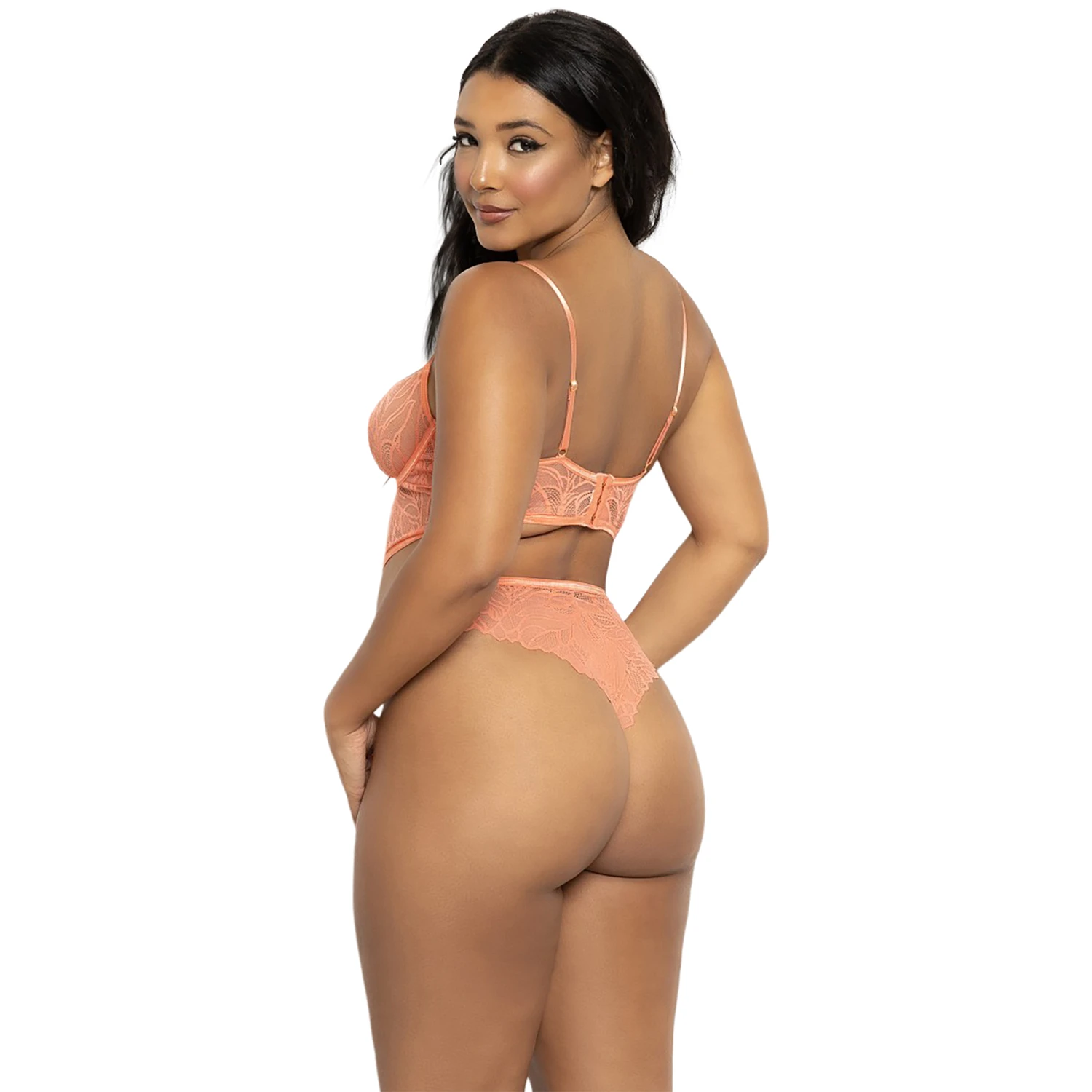 Seven 'til Midnight Spets Teddy Korall One Size var 2