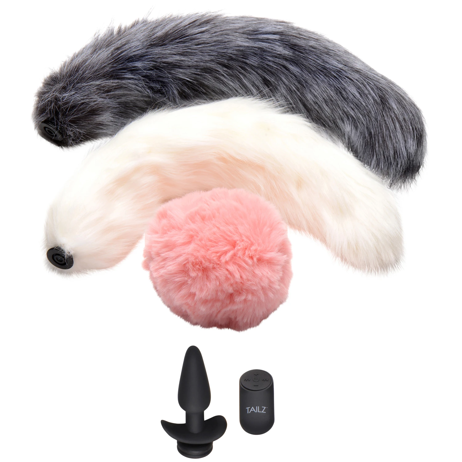 Tailz Snap On! Fjernstyrt Analplugg med 3 Halefester var 1