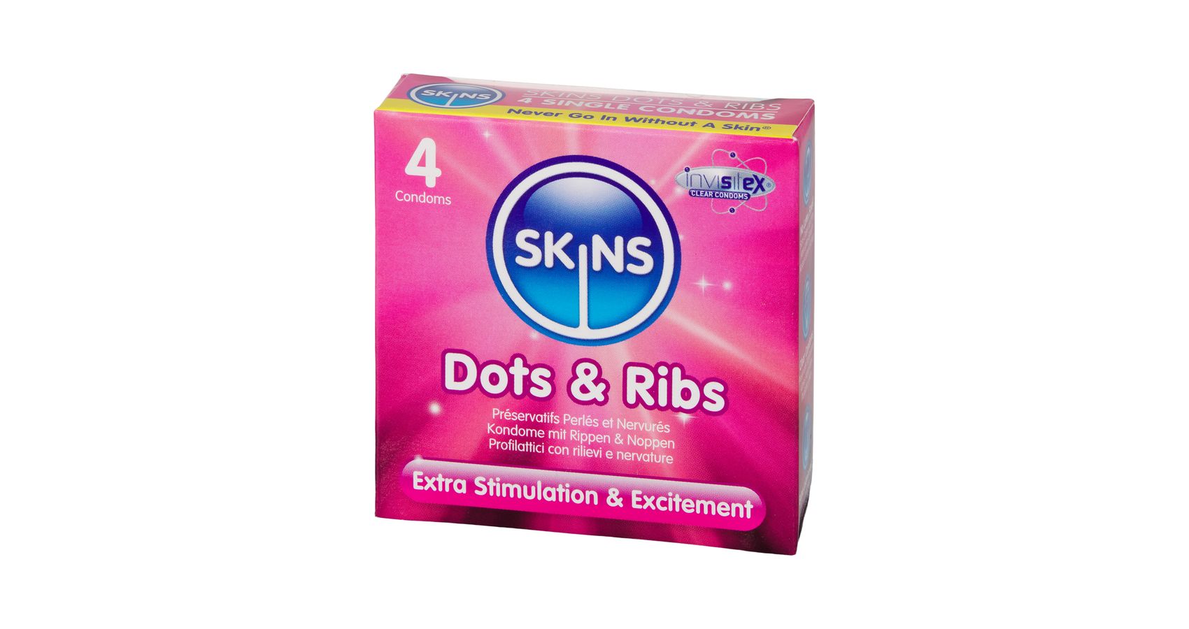 Skin Packaging For Ribs Skins Dots & Ribs Condoms 4 Pack - Buy here - Sinful.com