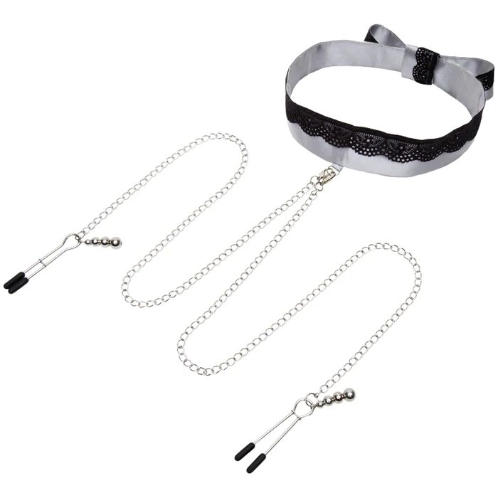 Fifty Shades Of Grey Play Nice Satin Collar and Nipple Clamps var 1