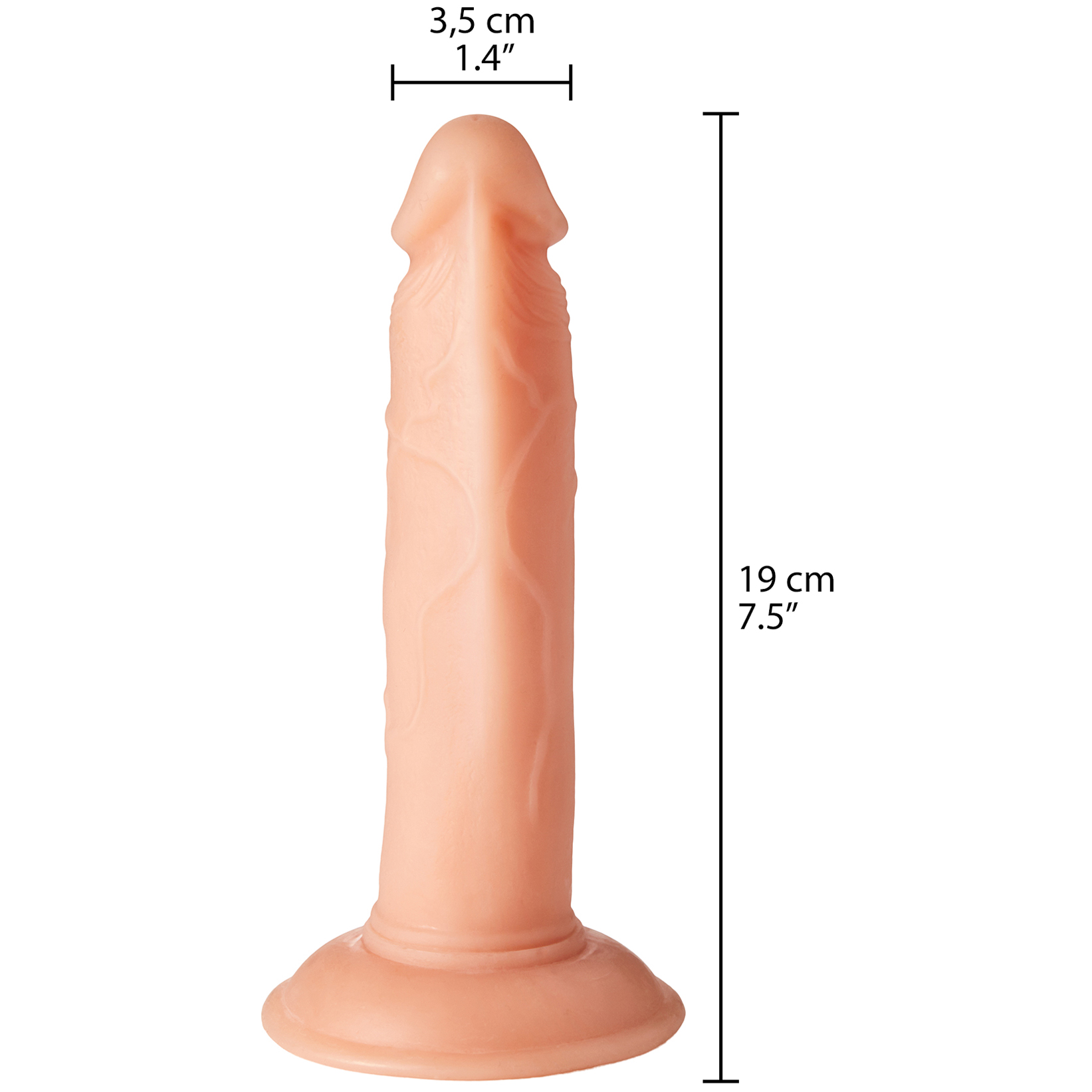 Willie City Aidonkaltainen Dildo Imukupilla 19 cm 1
