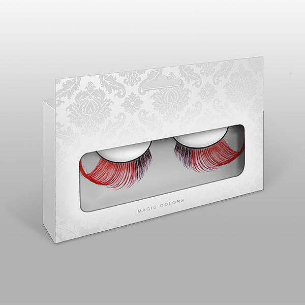 Baci Fjer Kunstige Øjenvipper Rød/Sort 1