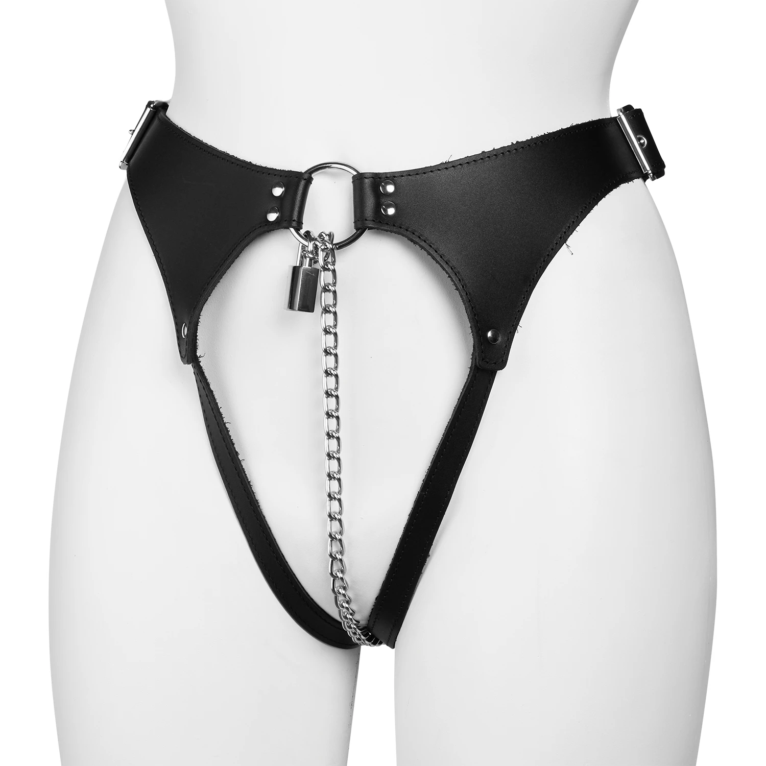 Rimba Keuschheitsgürtel aus Leder mit Kette für Frauen var 1