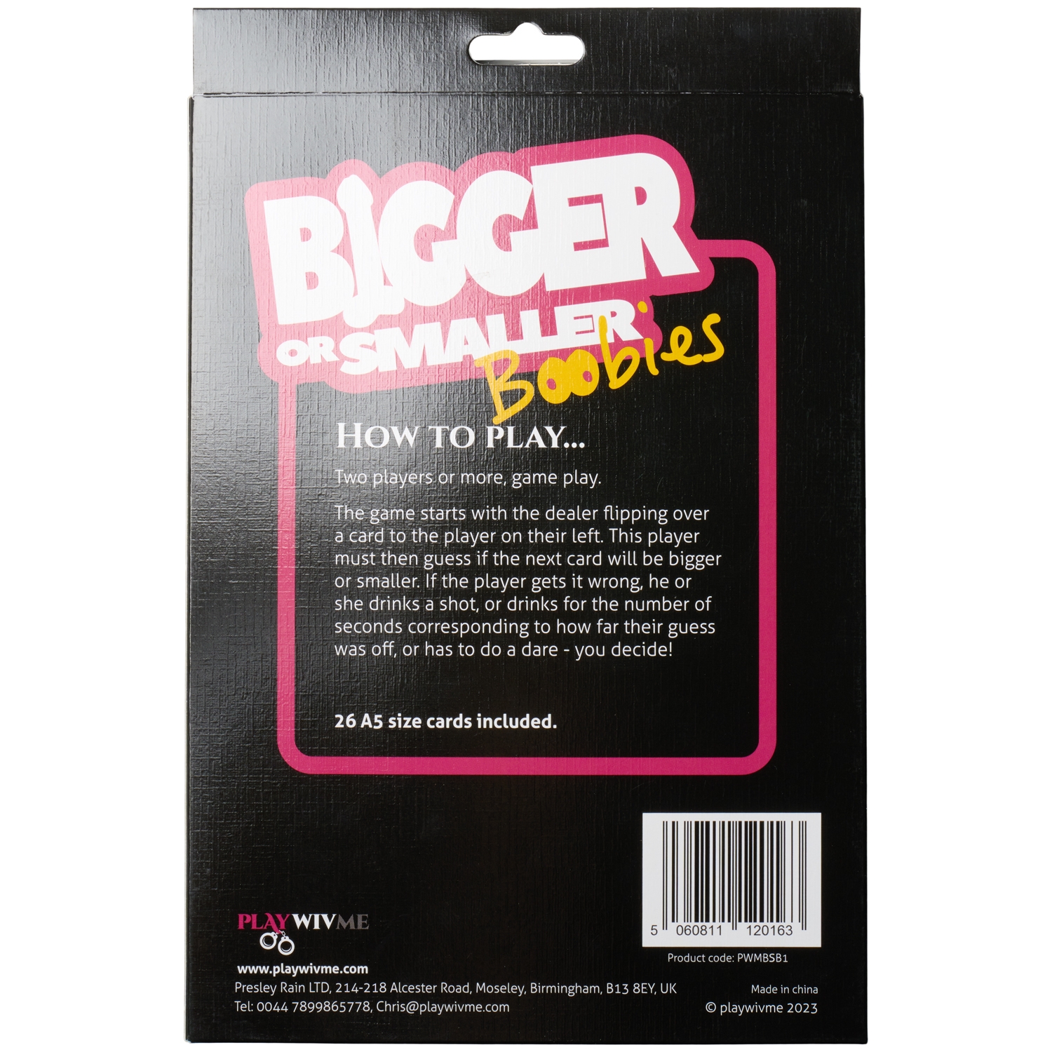 Play Wiv Me Bigger or Smaller Boobies Kartenspiel var 2