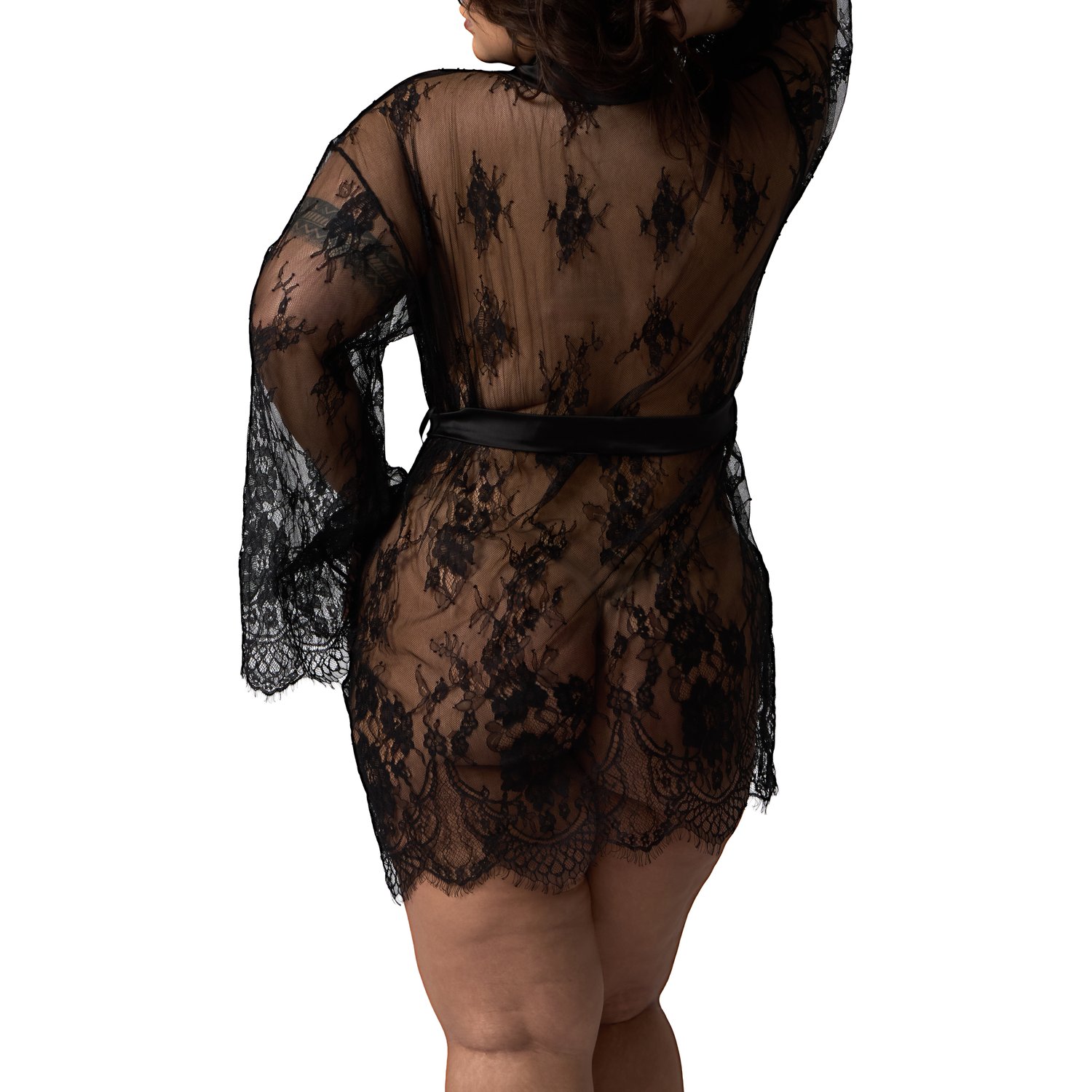 NORTIE Moments Alessandra Schwarzer Spitzen-Kimono var 10