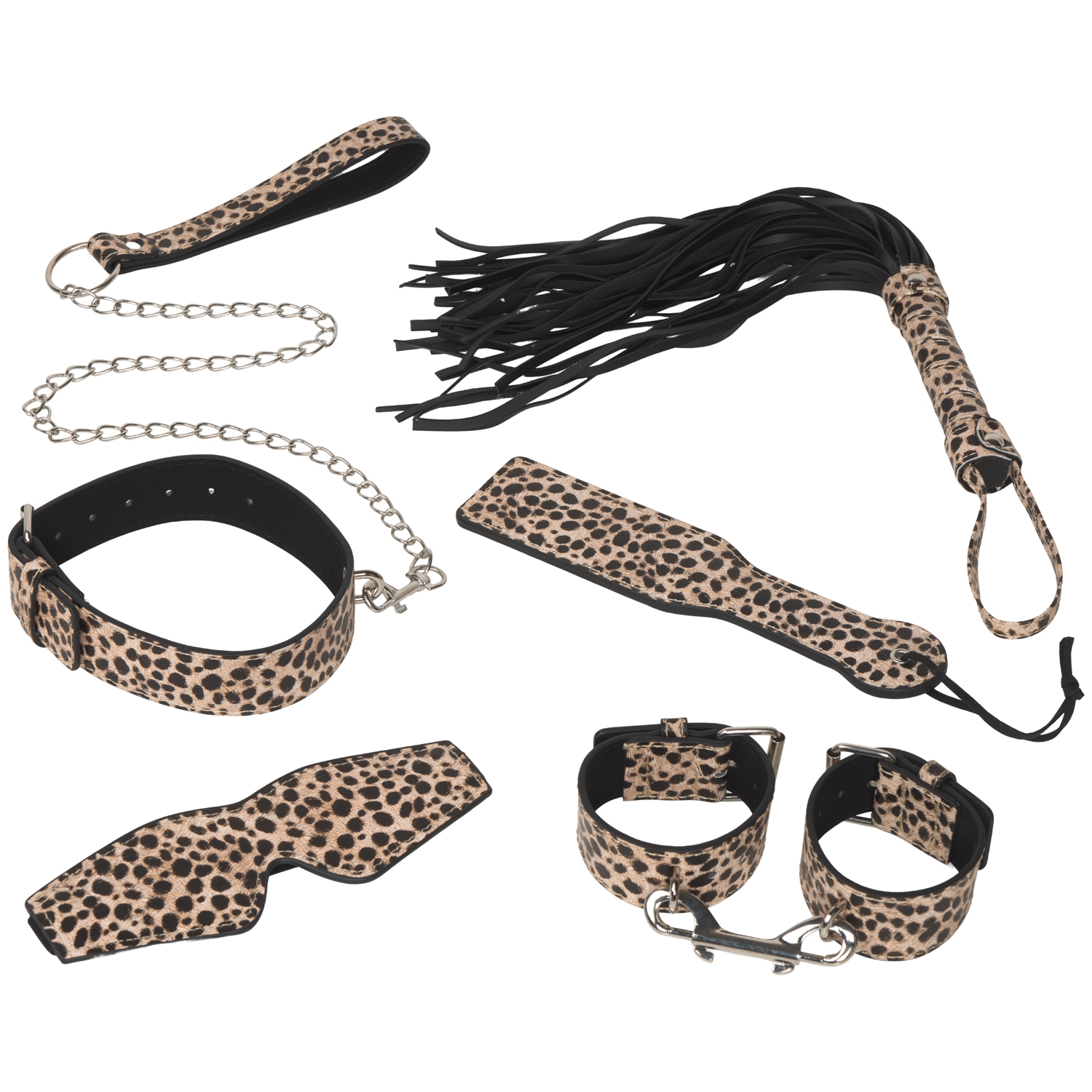 Kinky BDSM Bondage set - 10-piece - Panther print - Hismith®