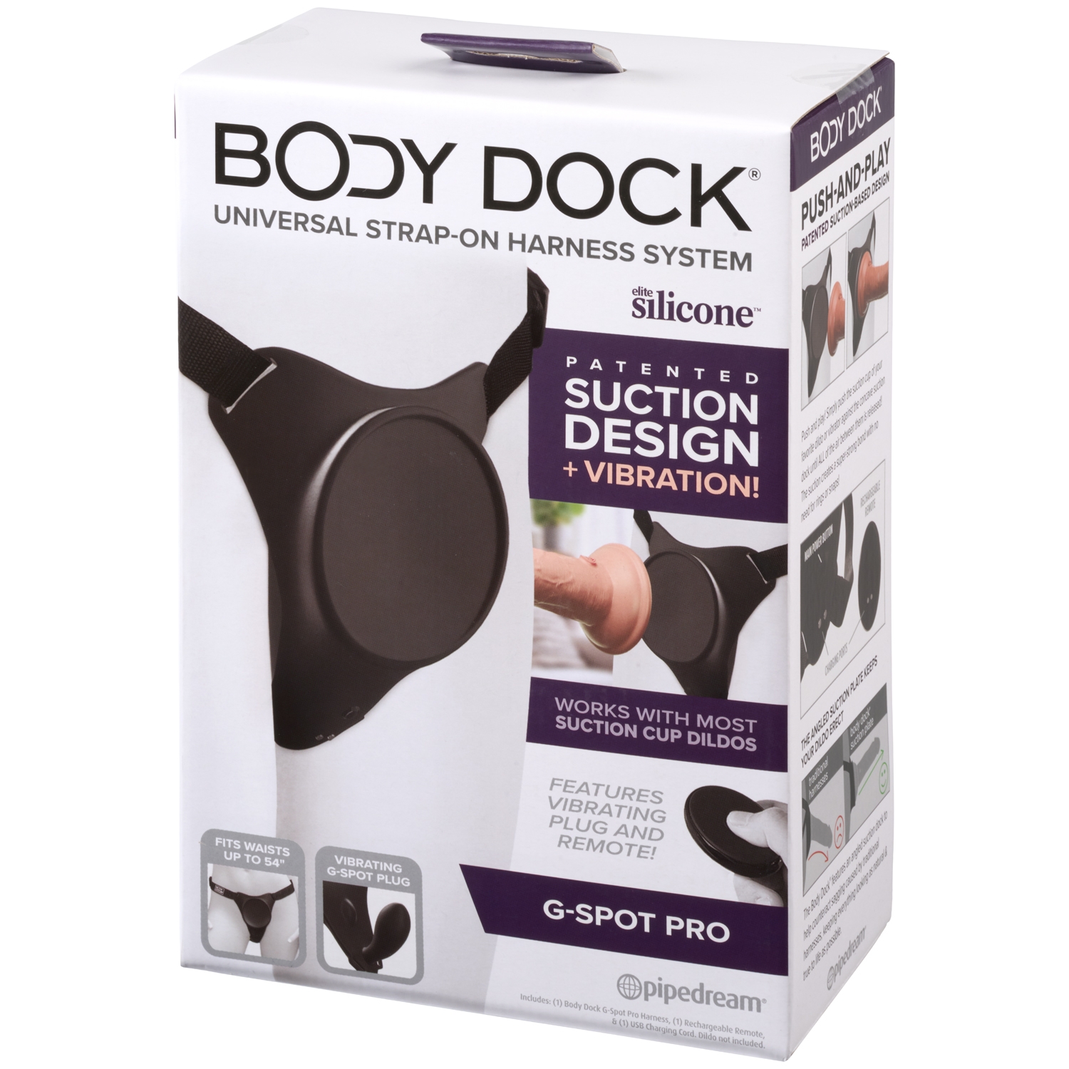 Body Dock G-Spot Pro Strap-on Harness mit vibrierendem Plug und Fernbedienung 1