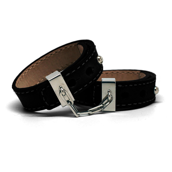 Incoqnito Læder Håndjern Stål/Sort var 1