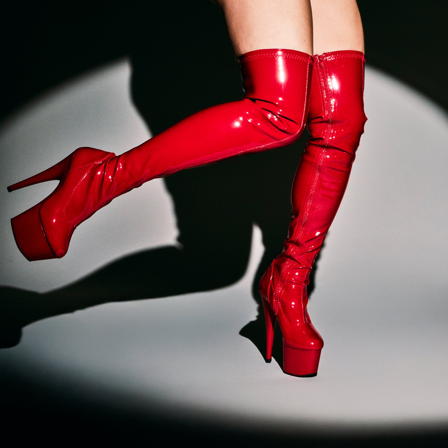Pleaser Adore 3000 Lårhøje Støvler - Red - 43