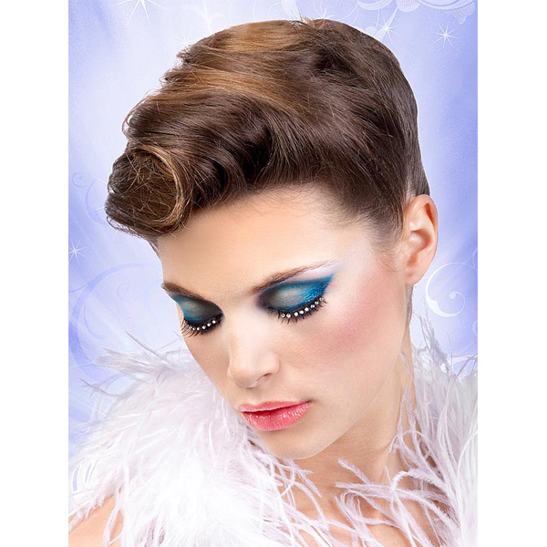 Baci Glamour Øjenvipper med Rhinsten Sort-Hvid var 1