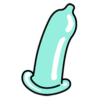 Illustration af et kondom