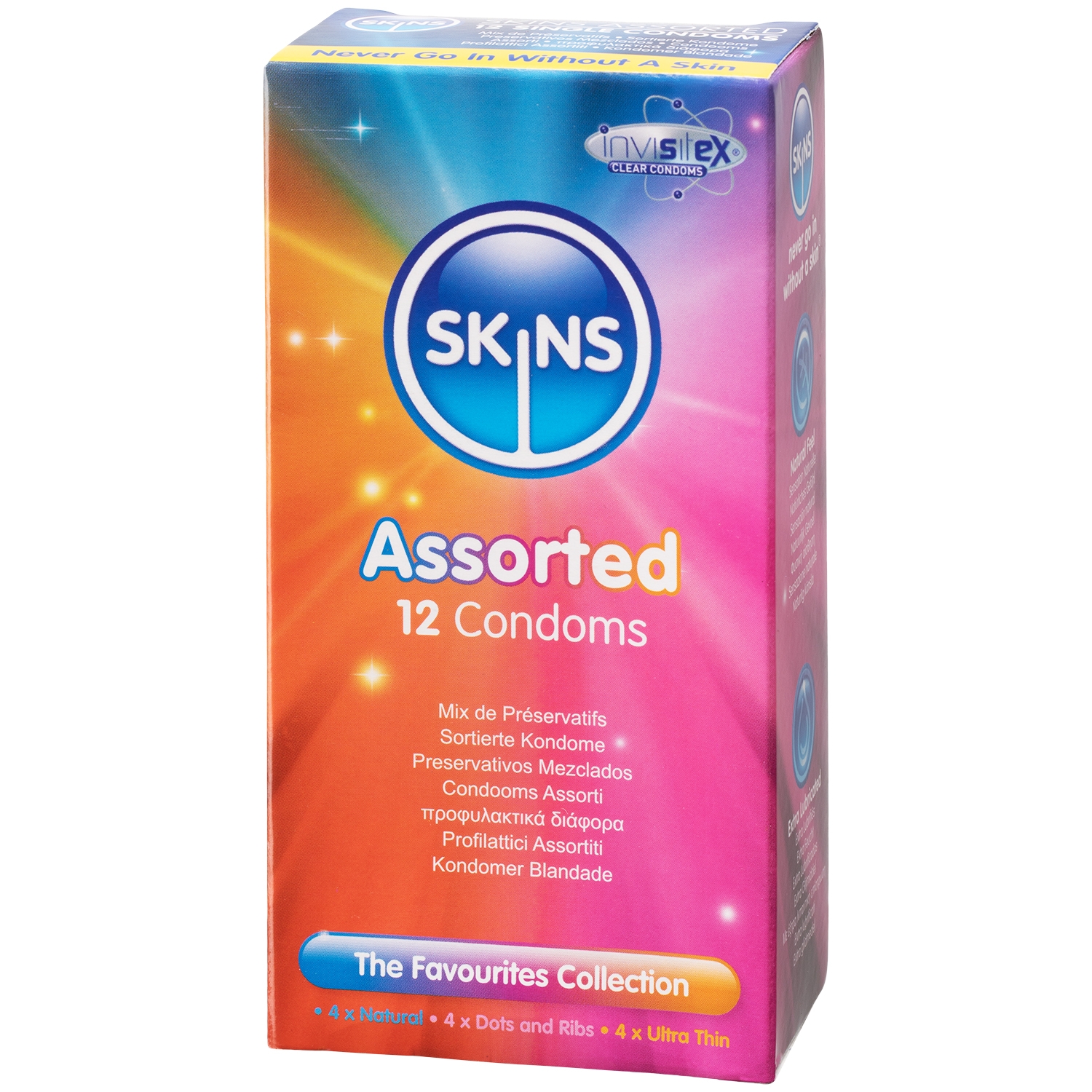 Skins Assorted Kondomer 12-pack - Klar | Tillbehör//Kondomer//Män//Bättre Sex//Specialkondomer//Par kondomer//Stora Kondomer//Tunna Kondomer//Skins//3 för 249:- | Intimast