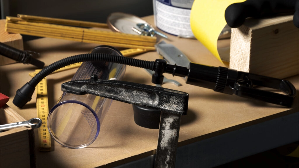 Des outils et une pompe à pénis